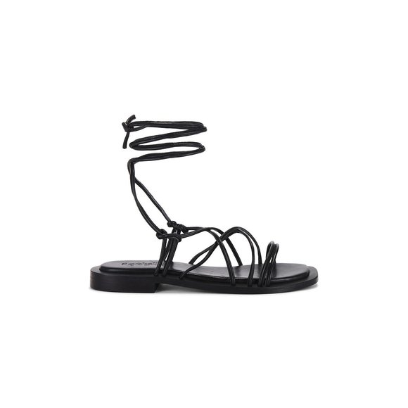 Like new Seychelles Lilac Two in Black leather lace up wrap around gladiator - Picture 1 of 10